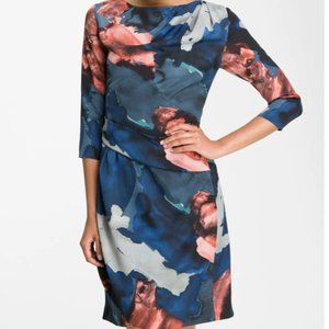 Vince Camuto Abstract Print Crepe Sheath D…